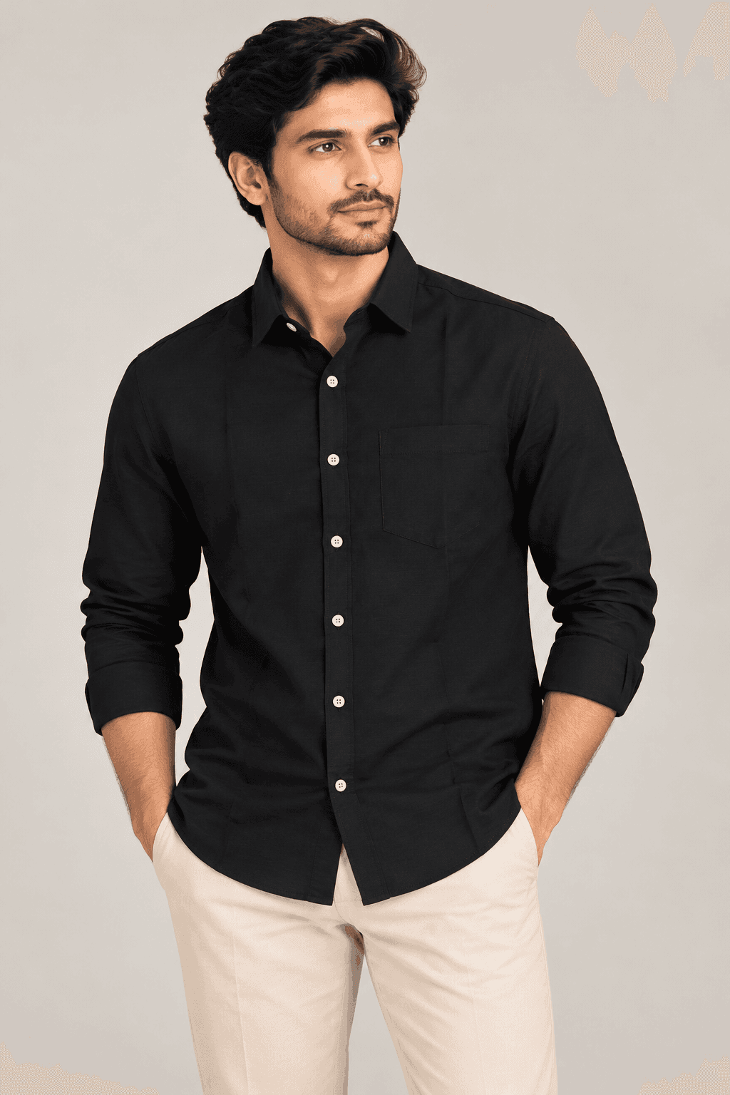 black-linen-shirt — image 1