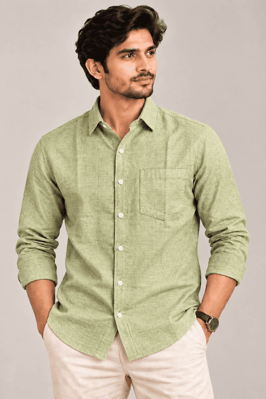 Light Green Linen Shirt — image 1