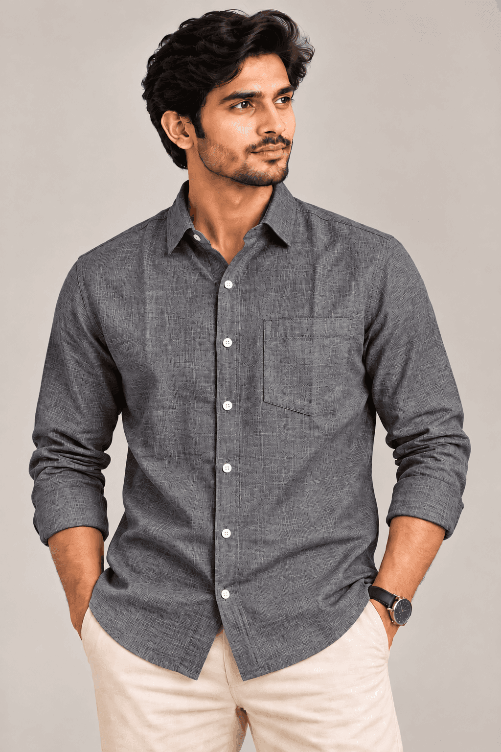Grey Linen Shirt — image 1